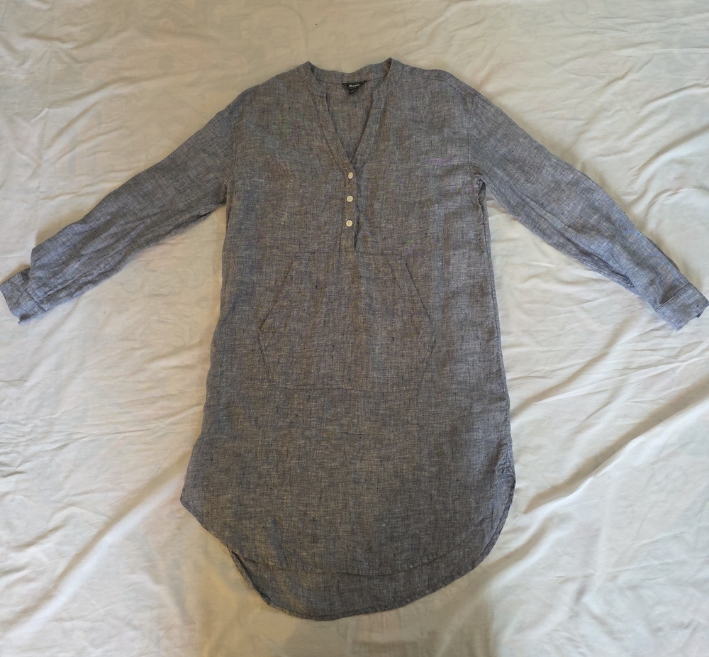 Roots Heathered Blue Linen Blend Tunic